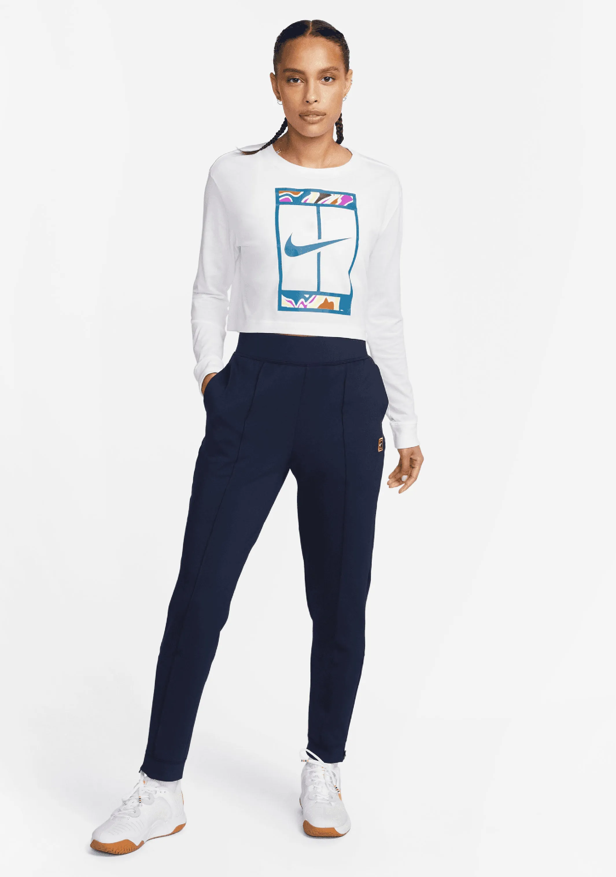 Nike Womens Dri-Fit Long Sleeves Slam Tee  DZ3797 100