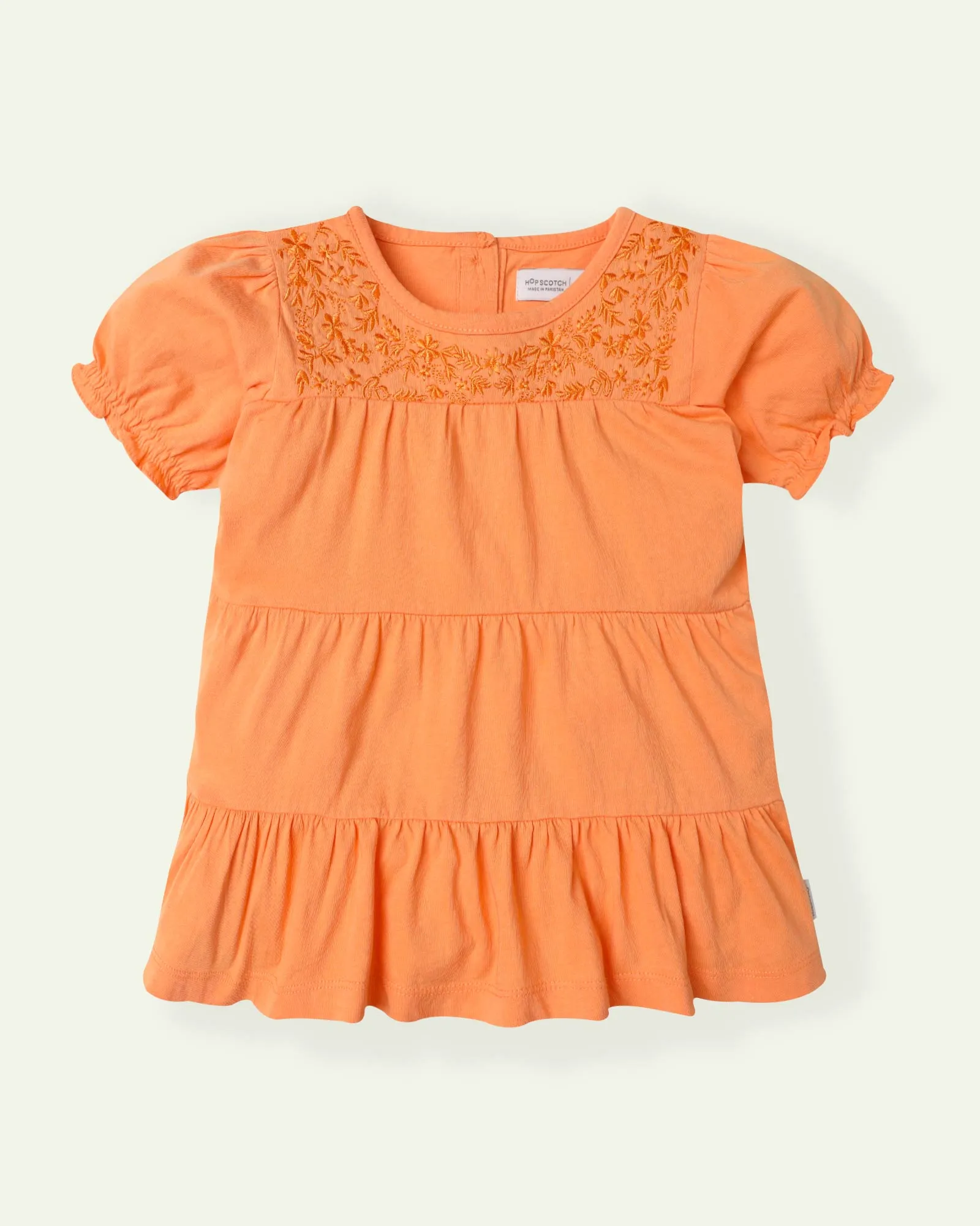 Orange Embroidered Top