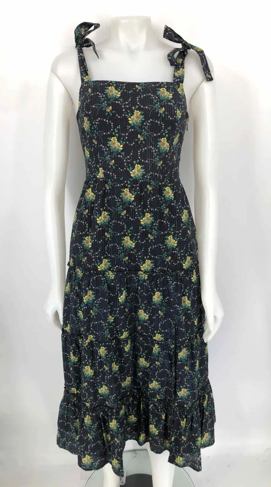 PAIGE Navy Yellow Floral Size X-SMALL Dress