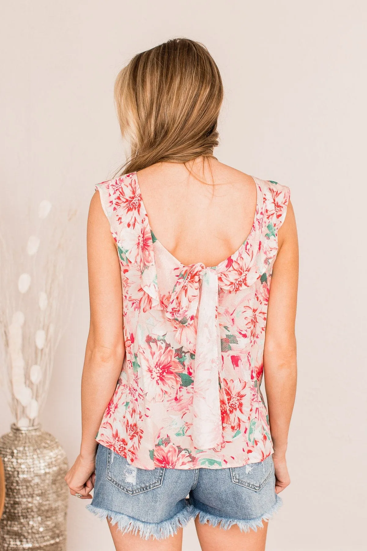 Painting Life Sleeveless Blouse- Blush