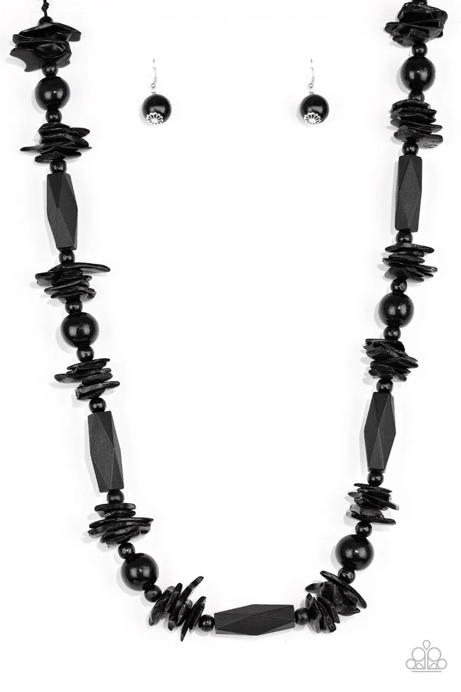 Paparazzi Cozumel Coast - Black - Necklace & Earrings