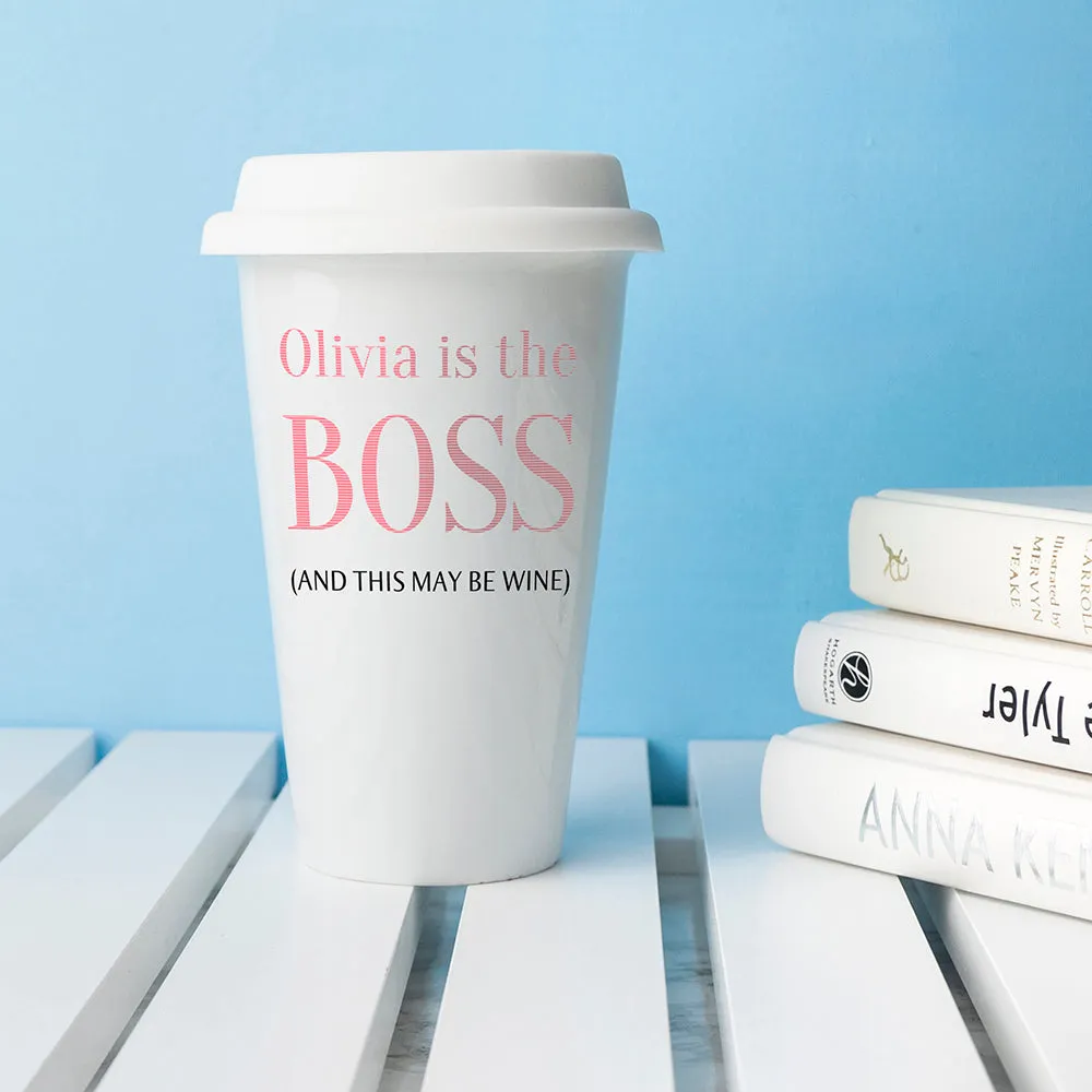 Personalised The Boss Ceramic Travel Mug