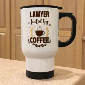 Personalized Metal Coffee and Tea Travel Mug Fueled by Coffee