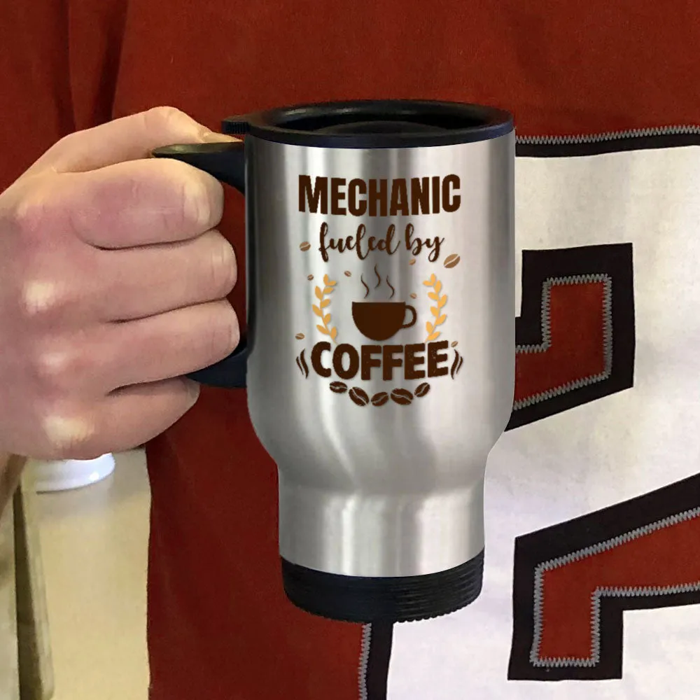 Personalized Metal Coffee and Tea Travel Mug Fueled by Coffee