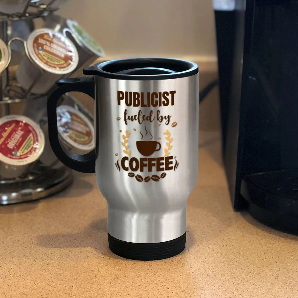 Personalized Metal Coffee and Tea Travel Mug Fueled by Coffee