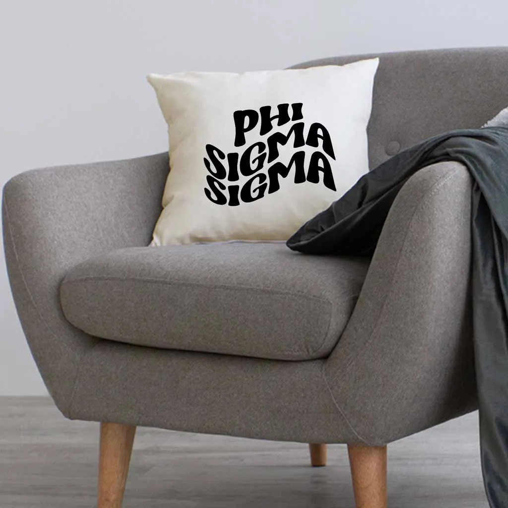 Phi Sigma Sigma Greek Mod Design on a Sorority Throw Pillow Cover for Dorm Room or Apartment Decor