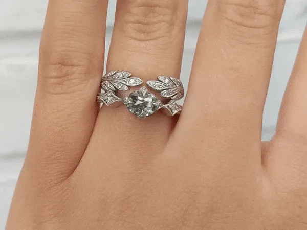 Platinum and Diamond Antique Prong-Set Ring