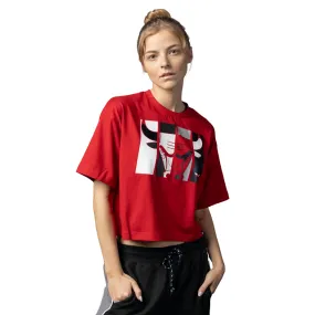 Playera Manga Corta Chicago Bulls NBA Athleisure para Mujer