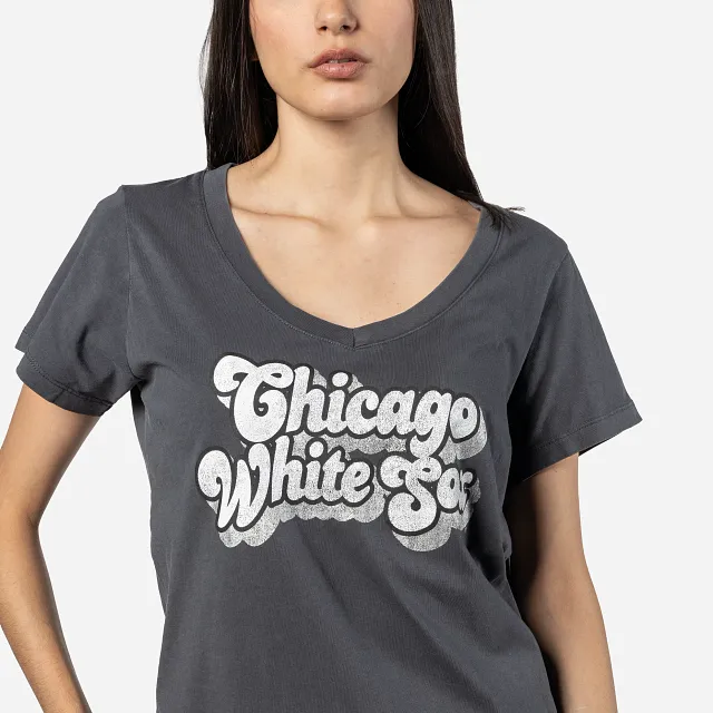 Playera Manga Corta Chicago White Sox MLB Throwback para Mujer