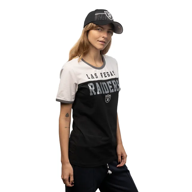 Playera Manga Corta Las Vegas Raiders NFL Active para Mujer