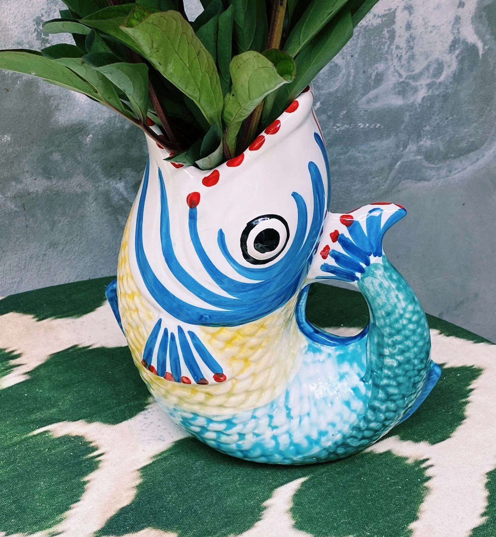 Popolo Blue Paolo Fish Vase