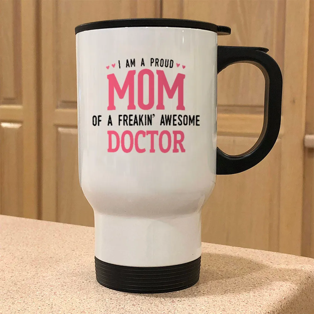 Proud Mom Personalized Metal Coffee and Tea Travel Mug