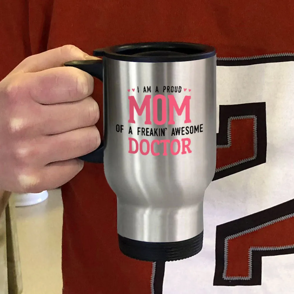 Proud Mom Personalized Metal Coffee and Tea Travel Mug