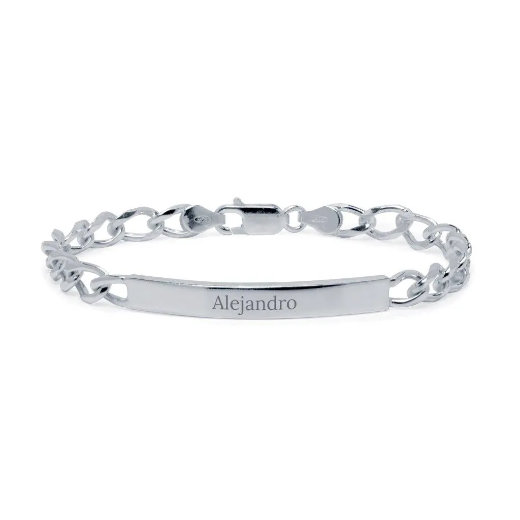 Pulsera Bilbao Maciza 4mm Plata