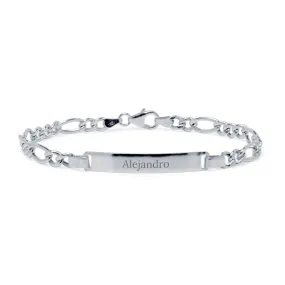 Pulsera Fígaro Maciza Italiana 5mm Plata