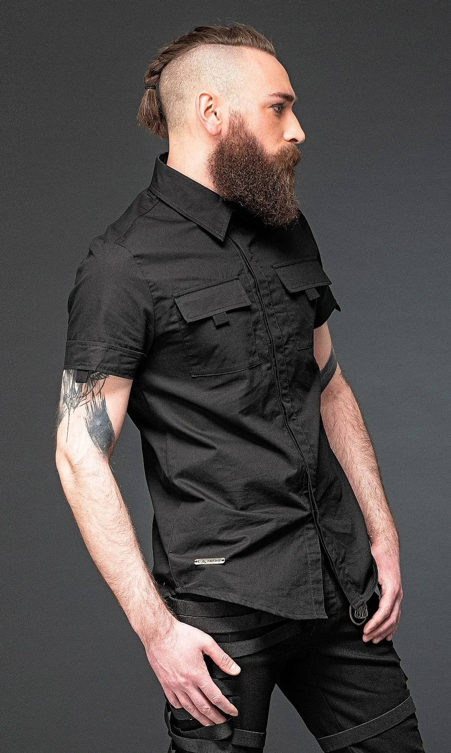 Queen of Darkness - Short sleeve shirt with pockets and fly front | Dark Ages