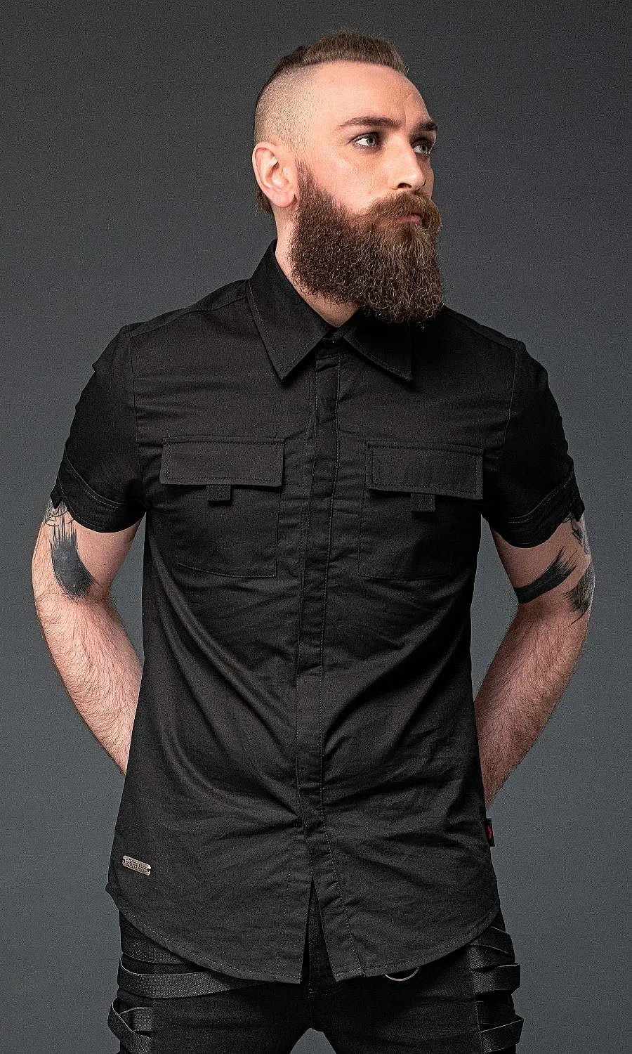 Queen of Darkness - Short sleeve shirt with pockets and fly front | Dark Ages