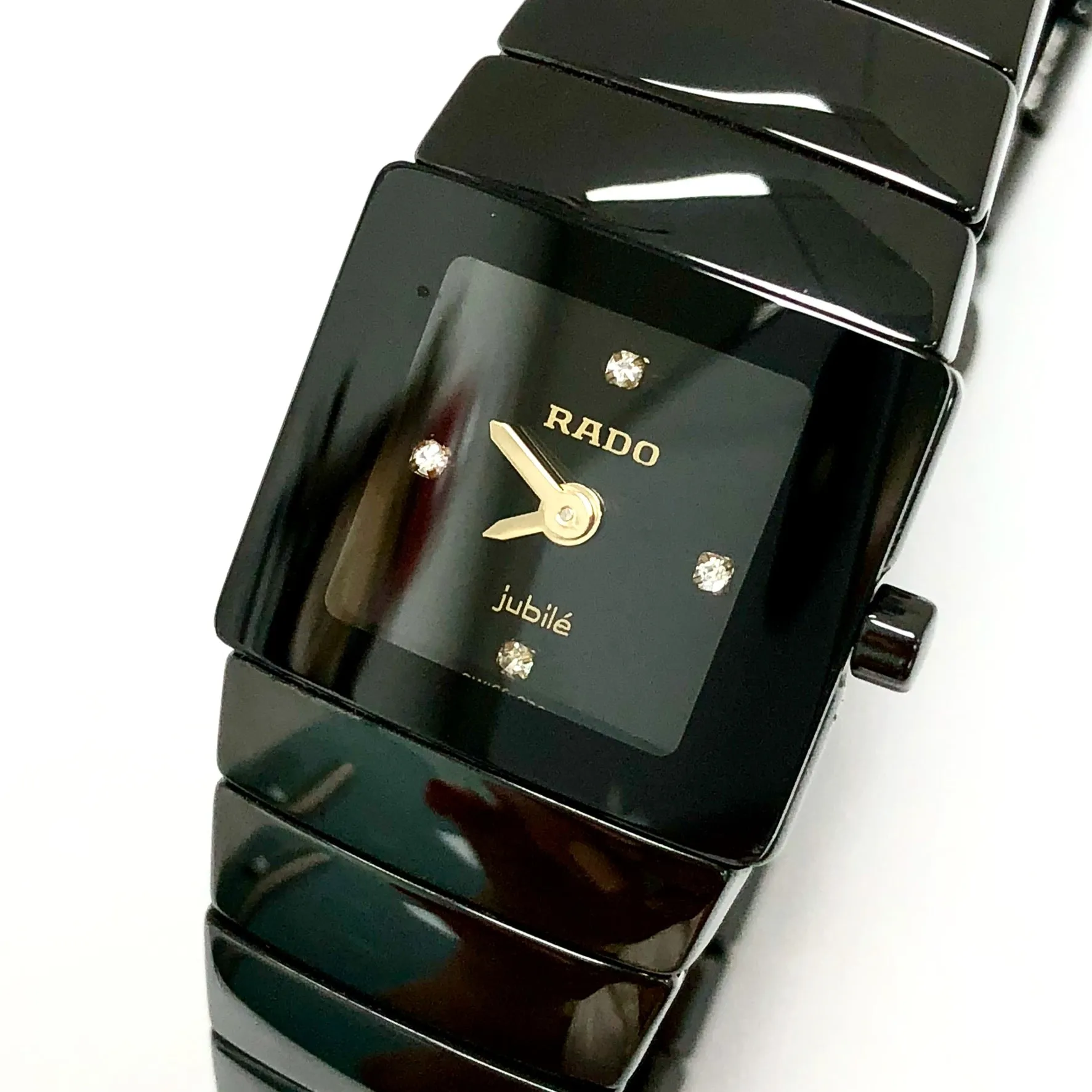 RADO DIASTAR JUBIL Wuartz 21mm Steel, Black High-Tech Ceramics & Titanium Watch Factory Diamonds