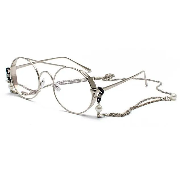 ROUND GLASSES WITH CHAIN