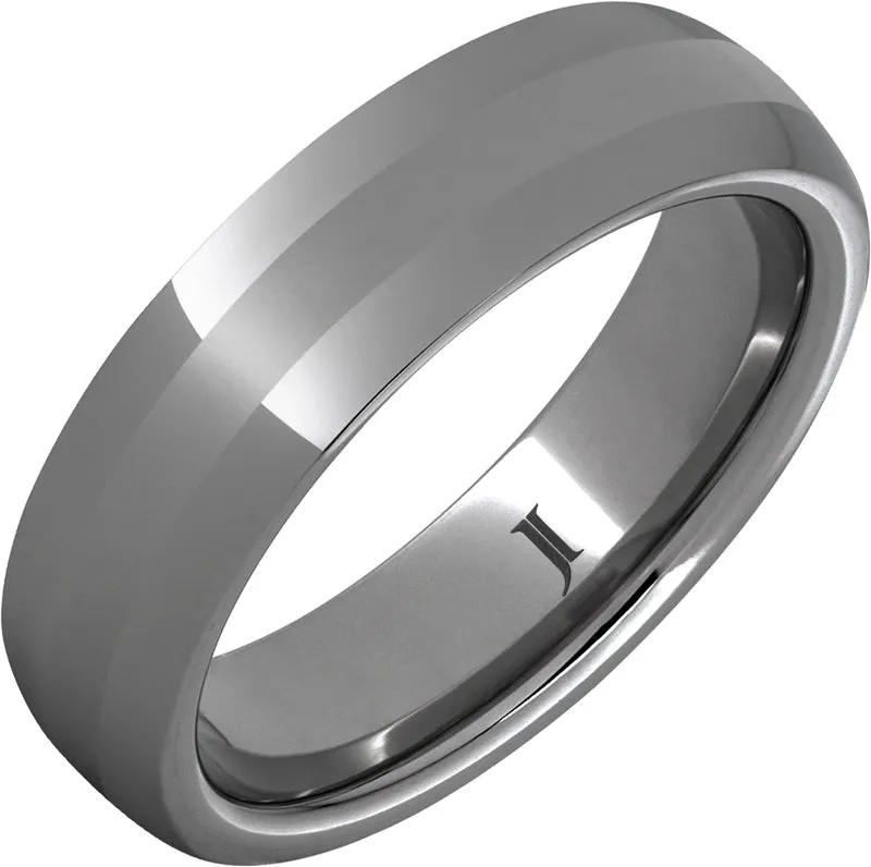 Rugged Tungsten Ring with Satin Center