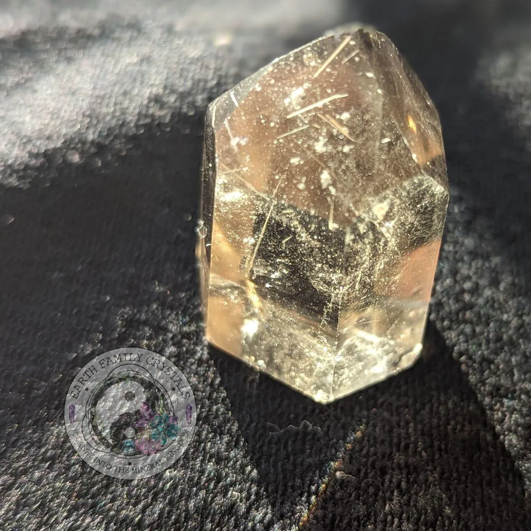 Rutilated Smoky Citrine Quartz Mini Polished Point ~ Protective and Grounding Display Point ~