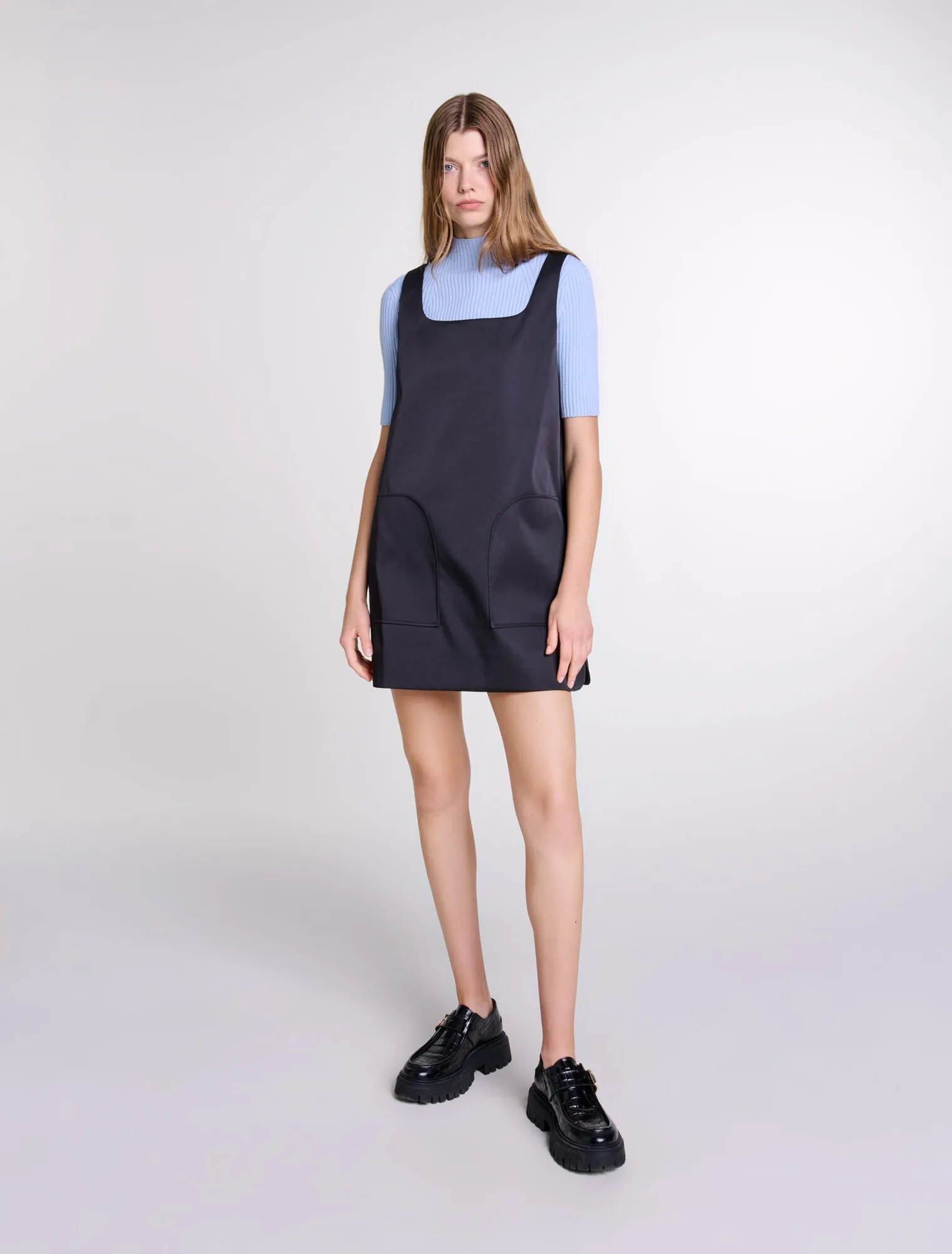 Satin pinafore dress