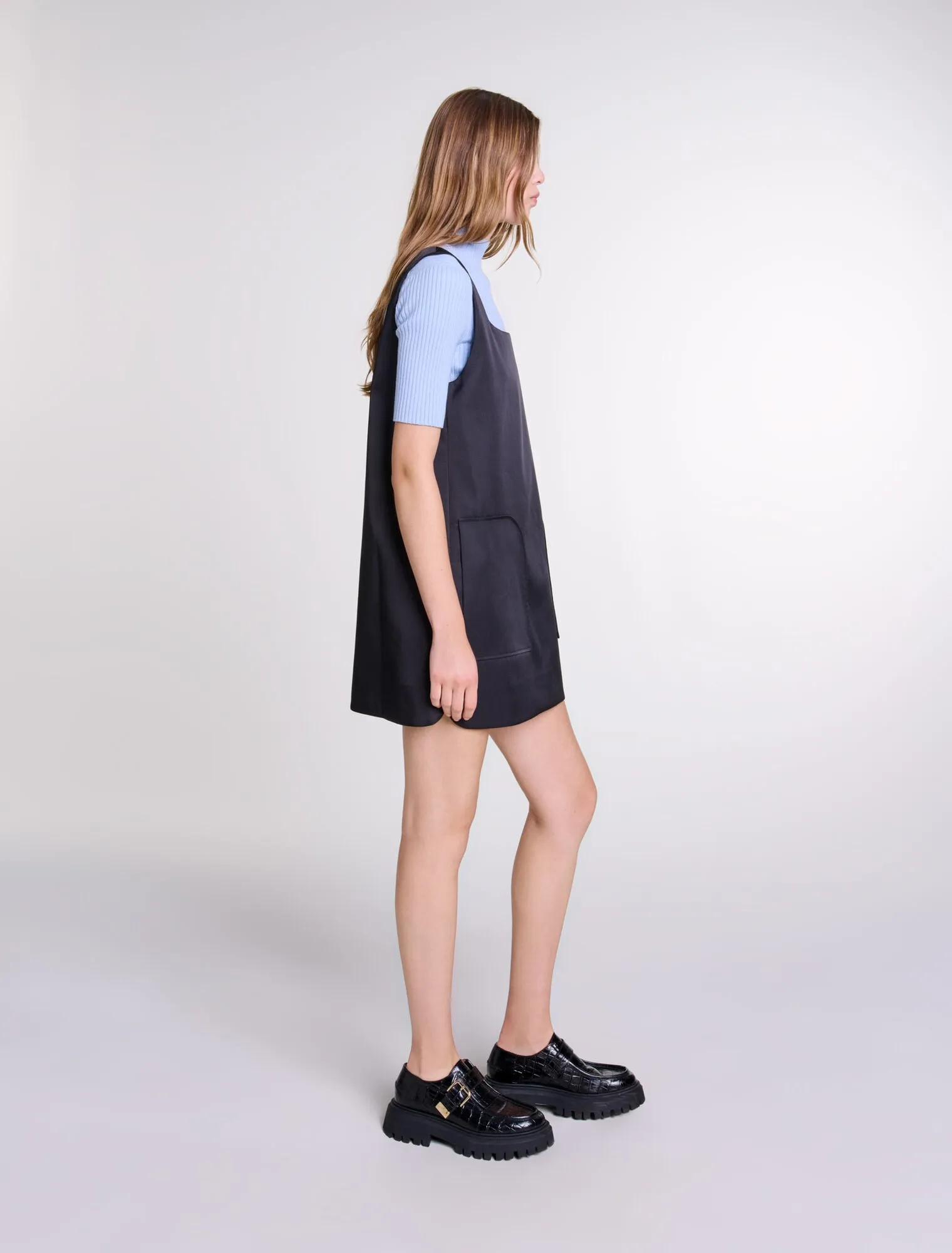 Satin pinafore dress