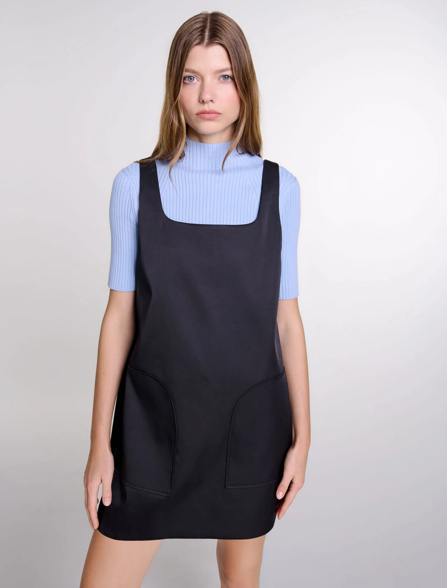 Satin pinafore dress