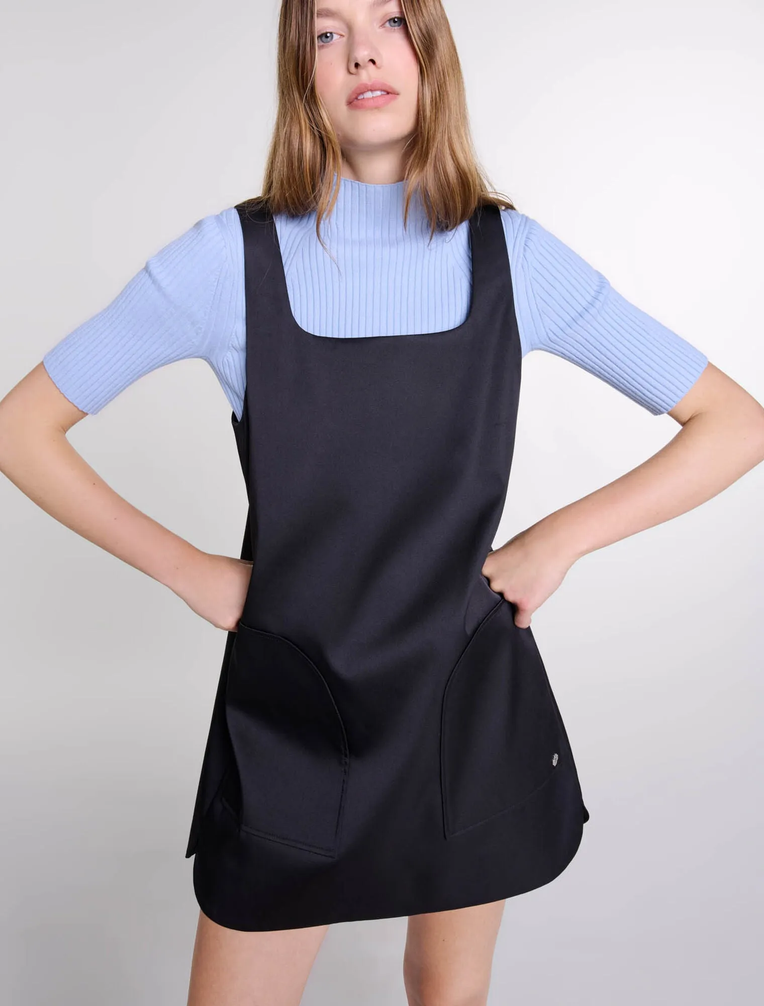 Satin pinafore dress