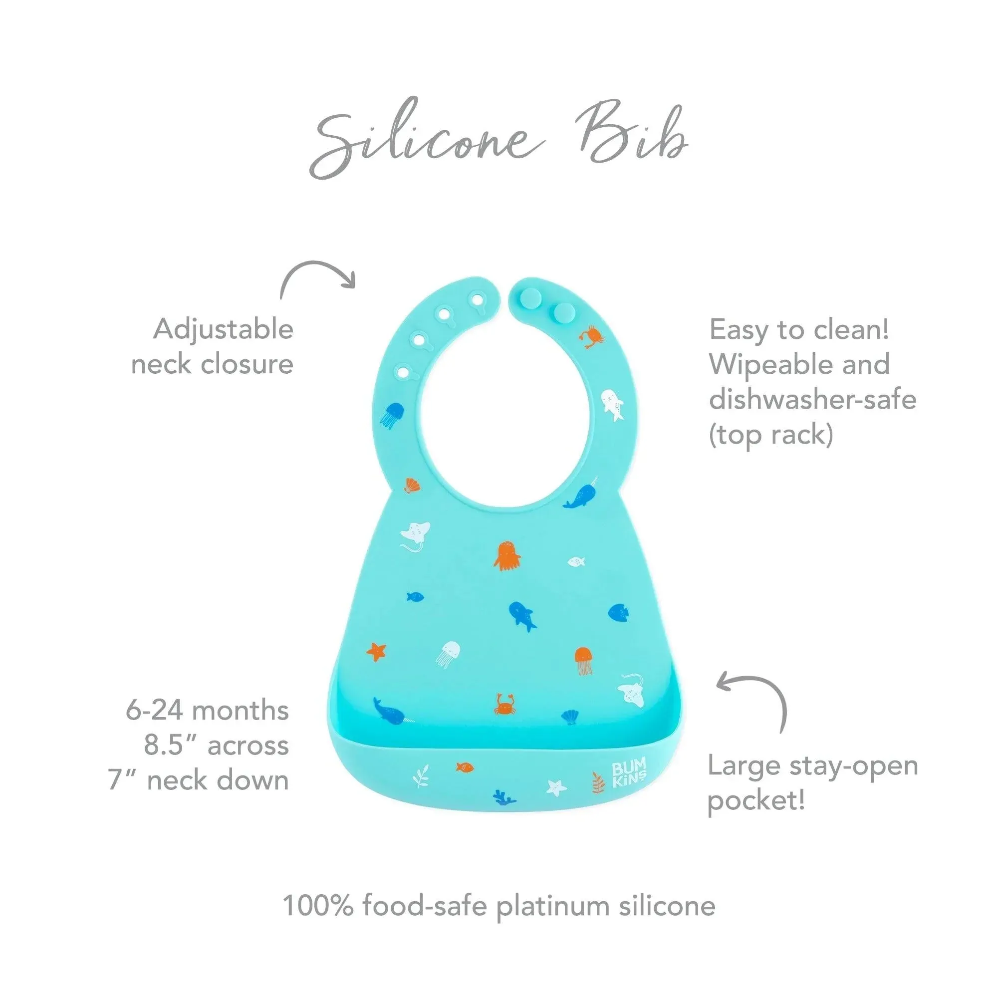 Silicone Bib: Ocean Life