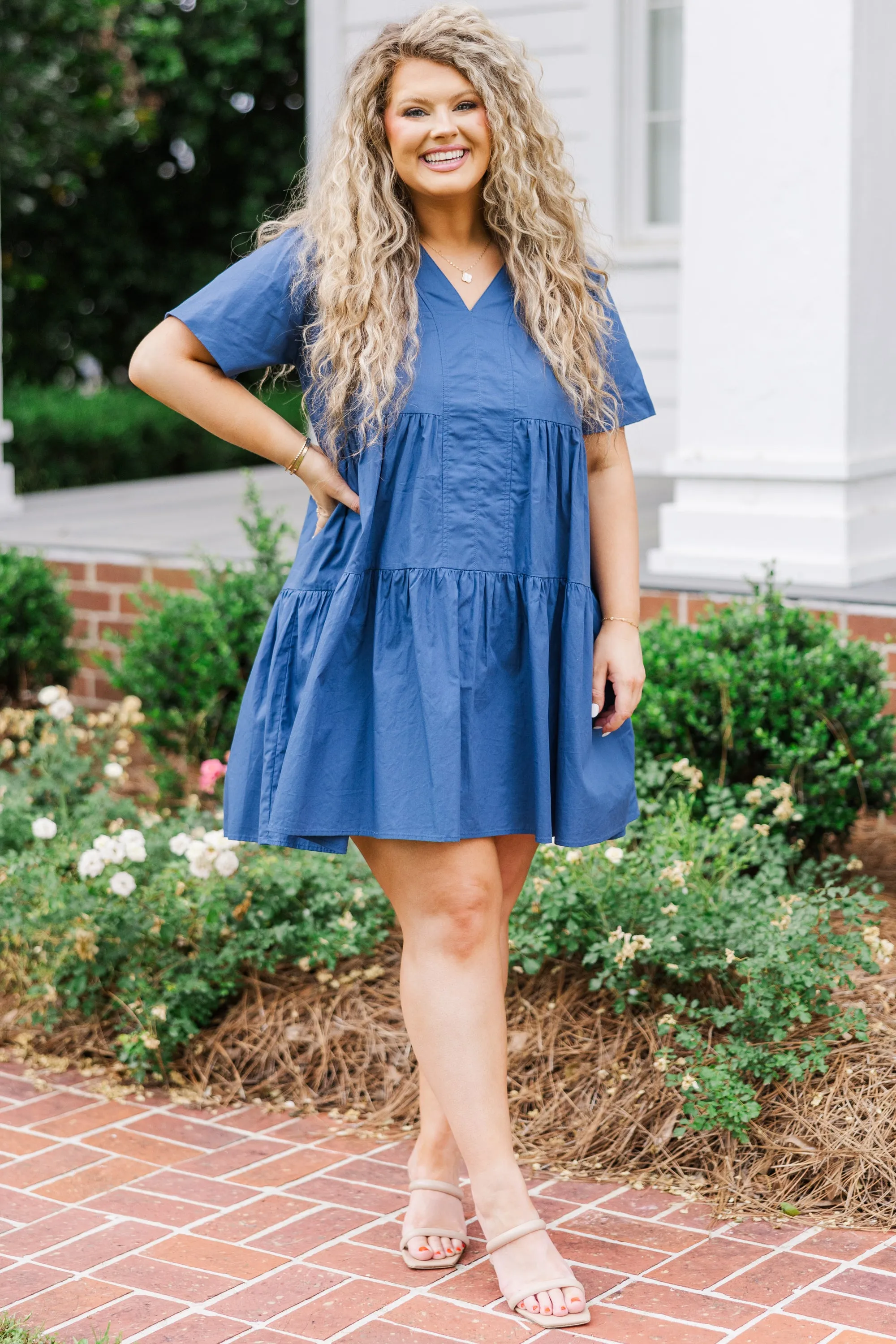 Simple Moment Dress, Blue