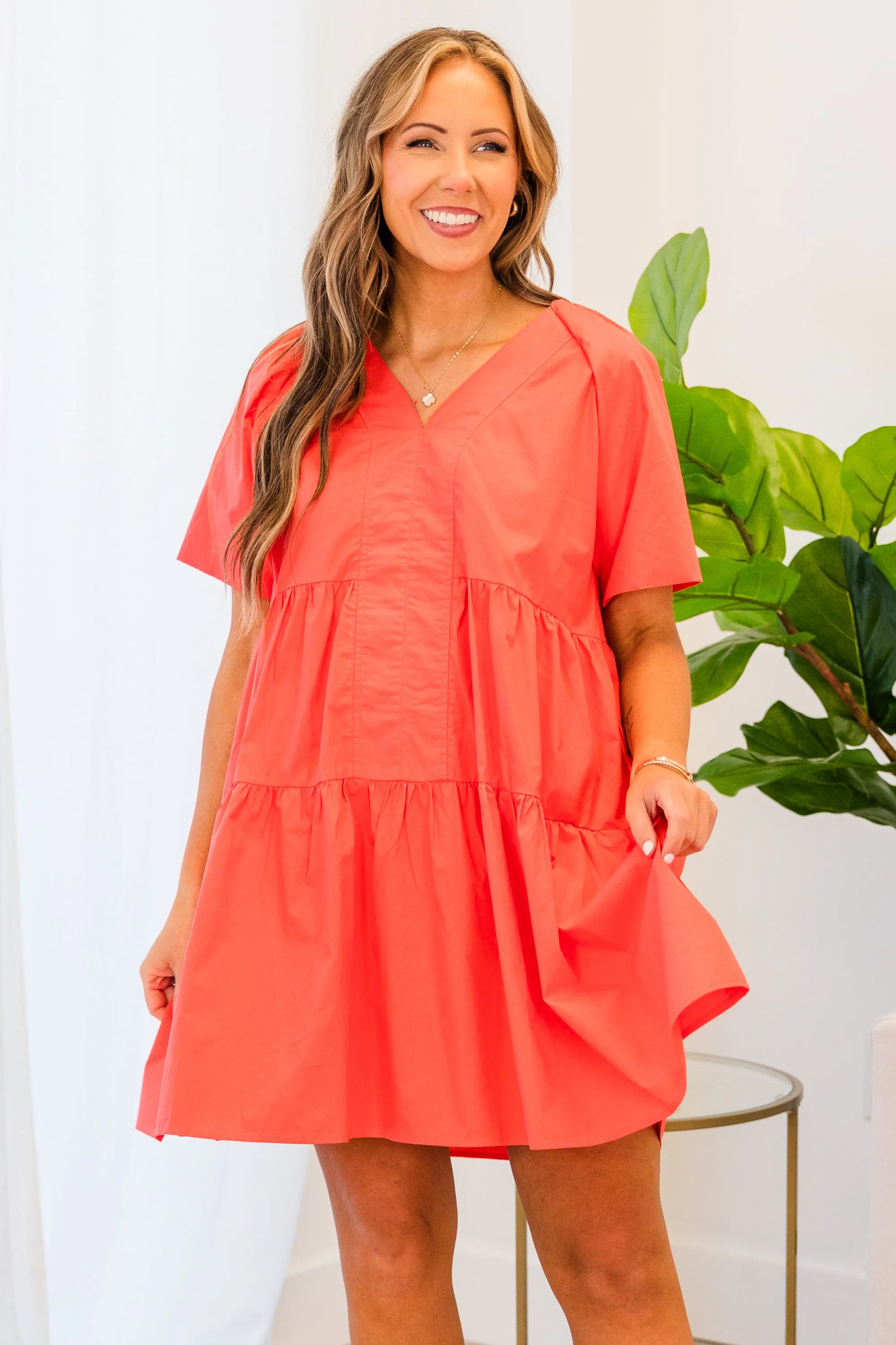 Simple Moment Dress, Coral