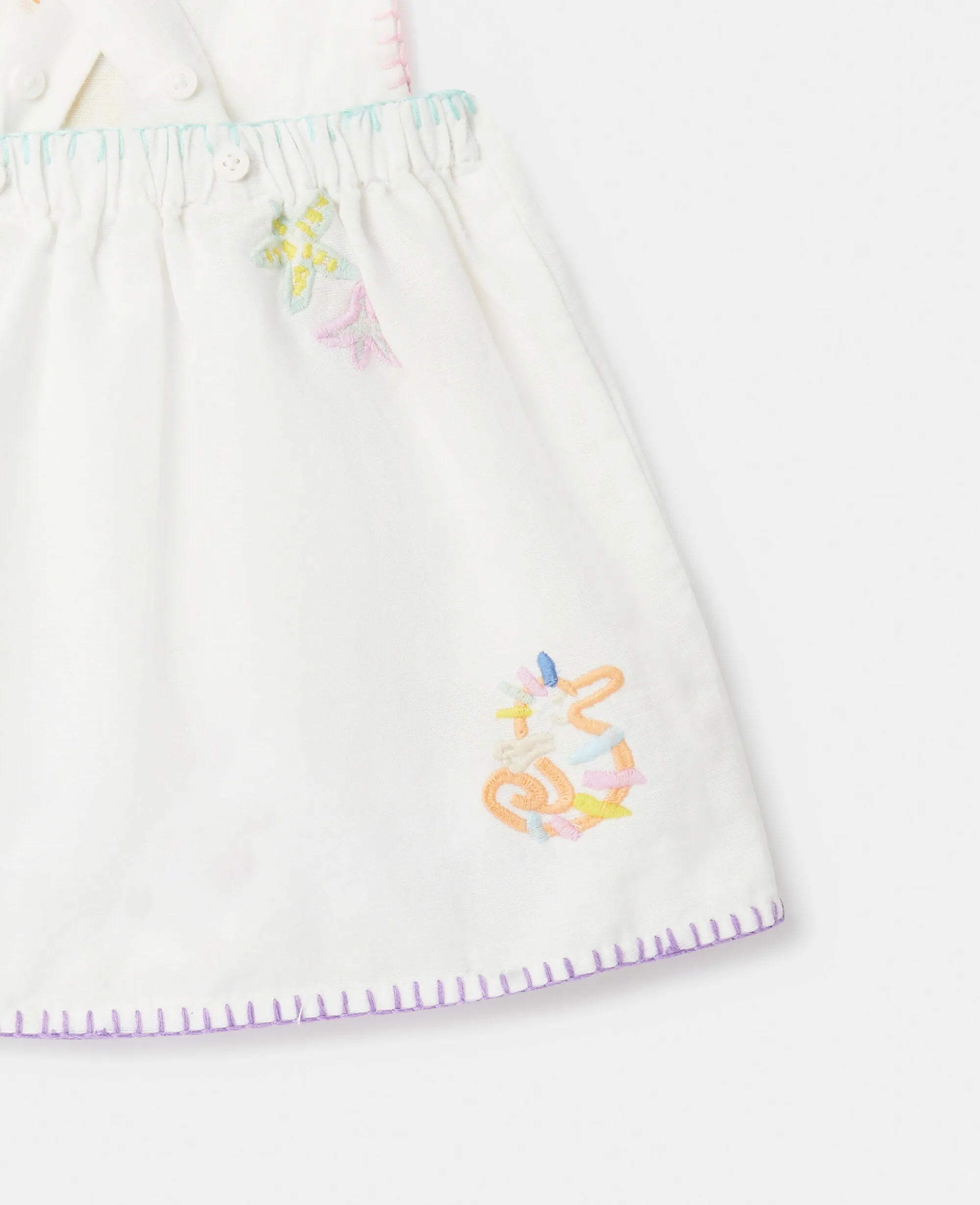 Summer Doodles Embroidery Pinafore Dress