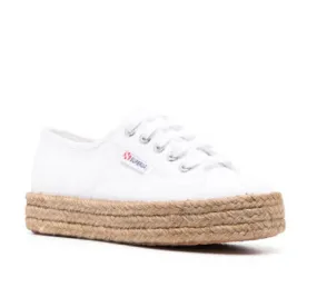 Superga - The Classic Platform Jute Rope Sneaker in White