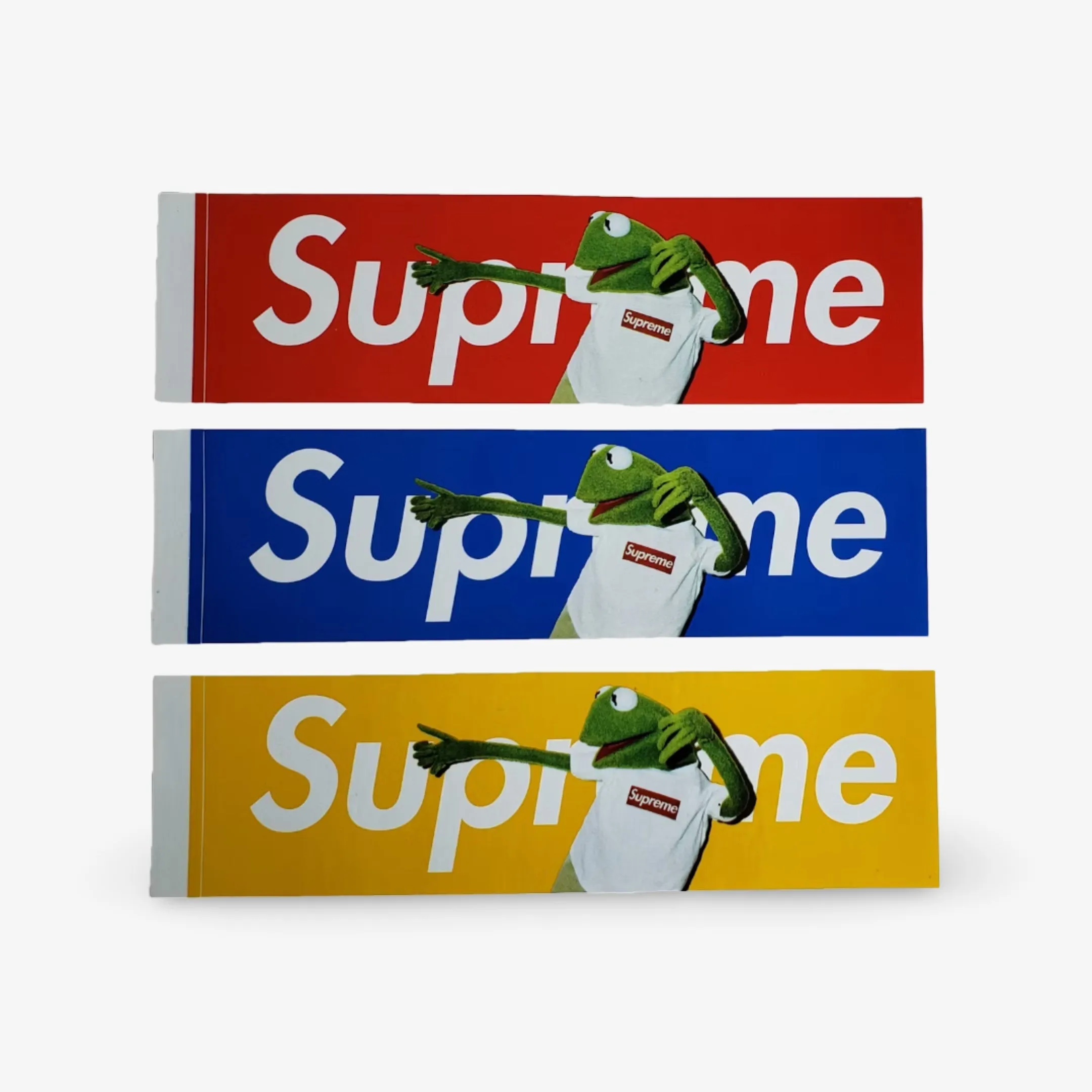 Supreme Sticker 'Box Logo Kermit The Frog' (Set of 3) Red / Blue / Yellow 2008