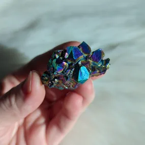 Titanium Rainbow Aura Amethyst Cluster #1 ~ Vibrant and Energetic