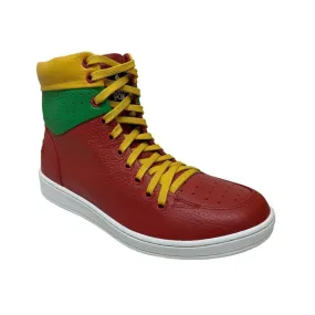 Travel Fox 900 Men's Red Yellow and Green Leather High Top Sneakers 916101-33