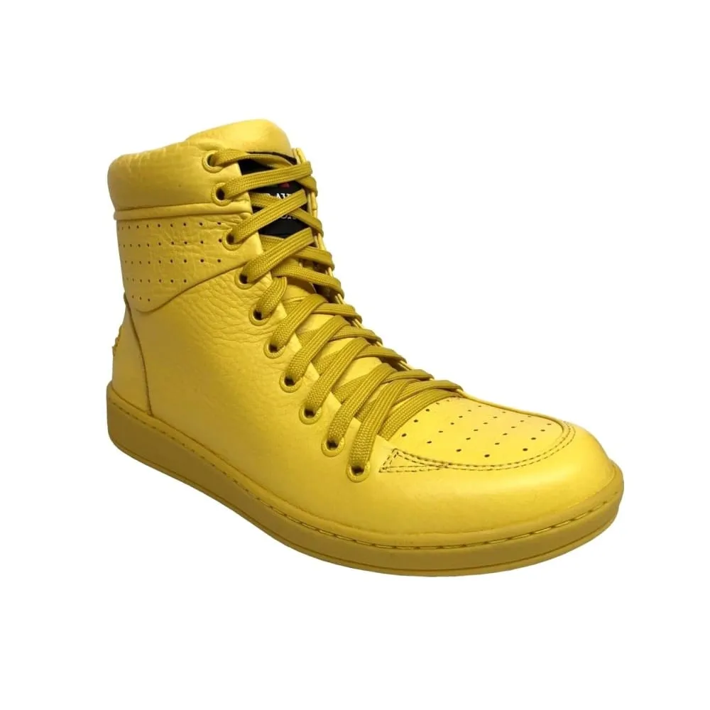 Travel Fox 900 Men's Yellow Leather High Top Sneakers 916101-111