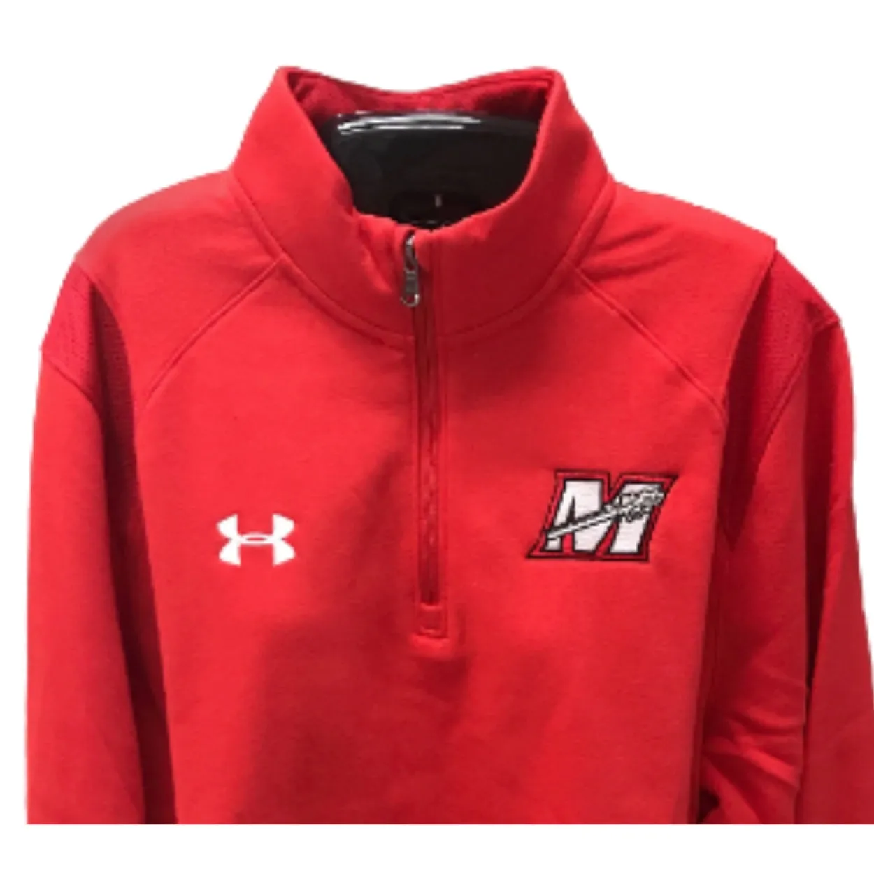 Under Armour Victory Red 1/4 Zip Embroidered Hustle Men's Fleece - Sale!