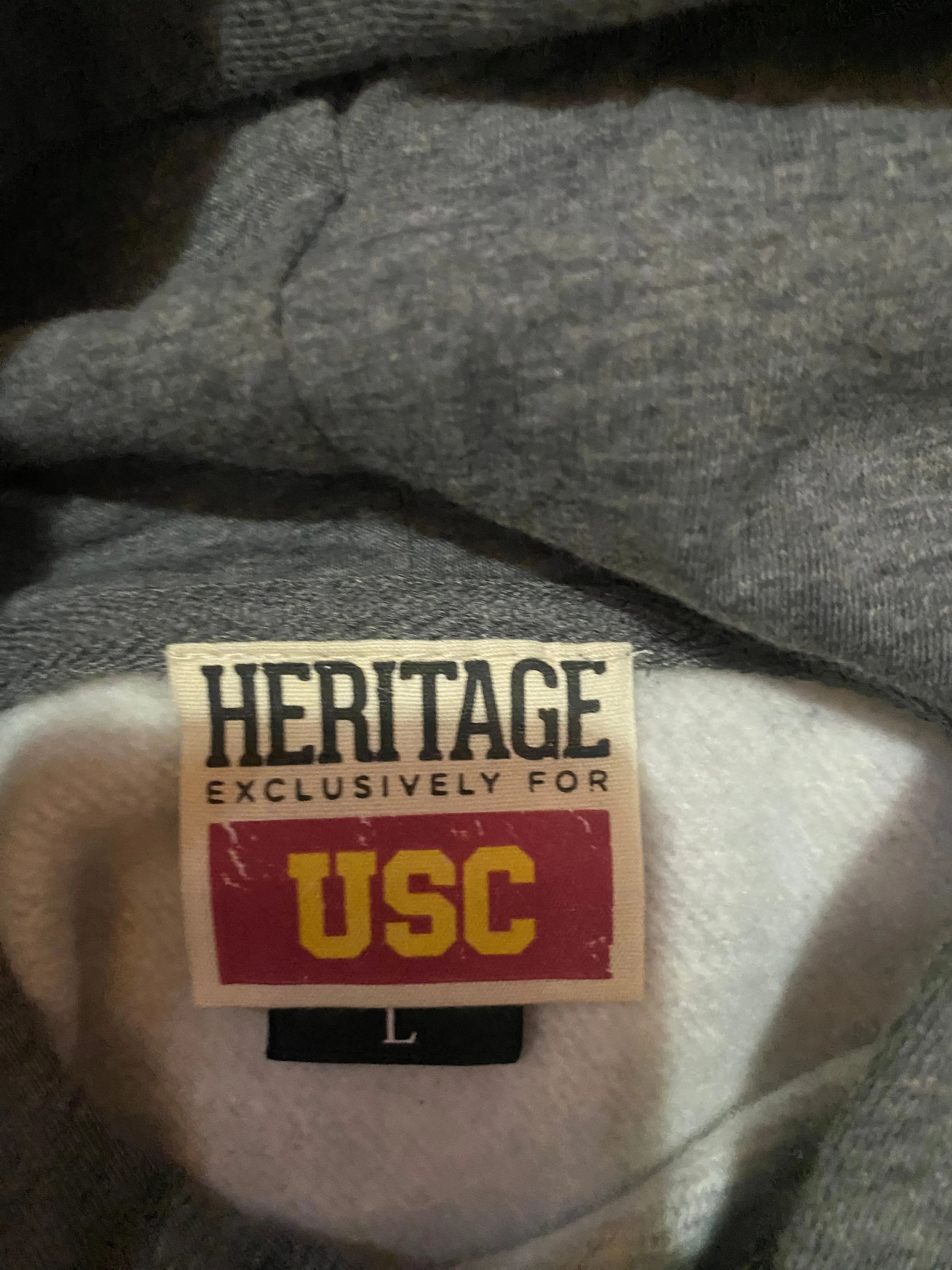 USC Trojans Heritage Fleece Grey Youth Size Hoodie