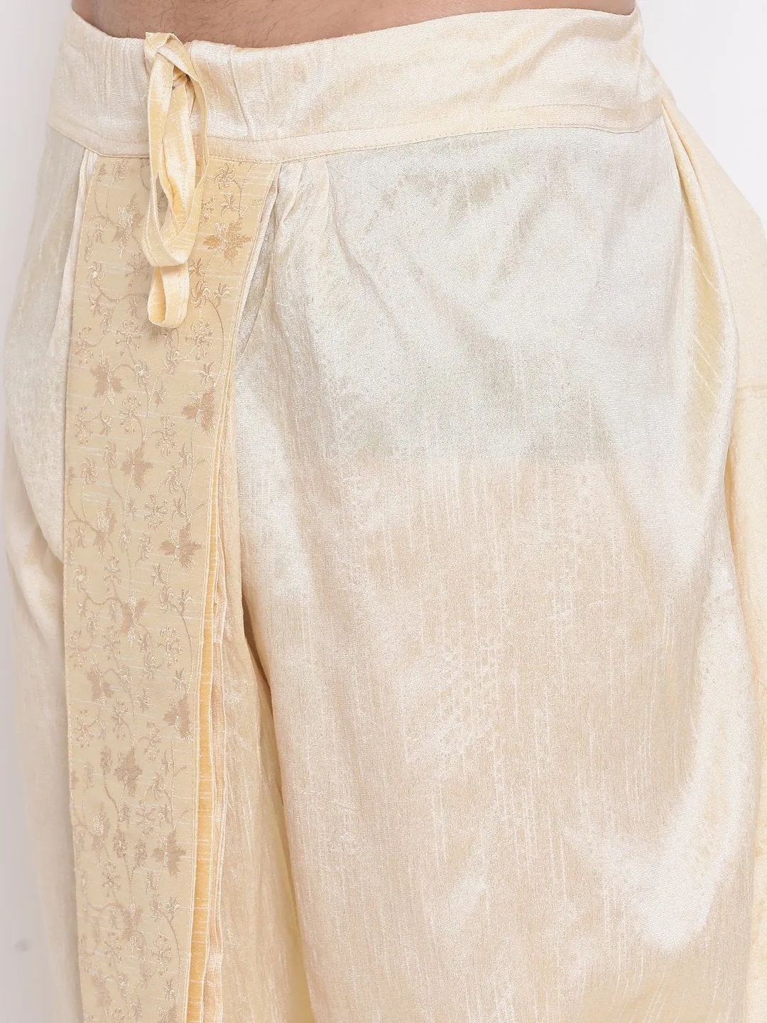 VM By VASTRAMAY Men's Gold Embroidered Dhoti Pant