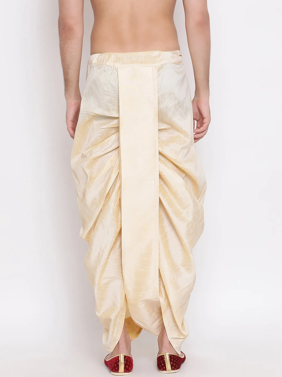 VM By VASTRAMAY Men's Gold Embroidered Dhoti Pant