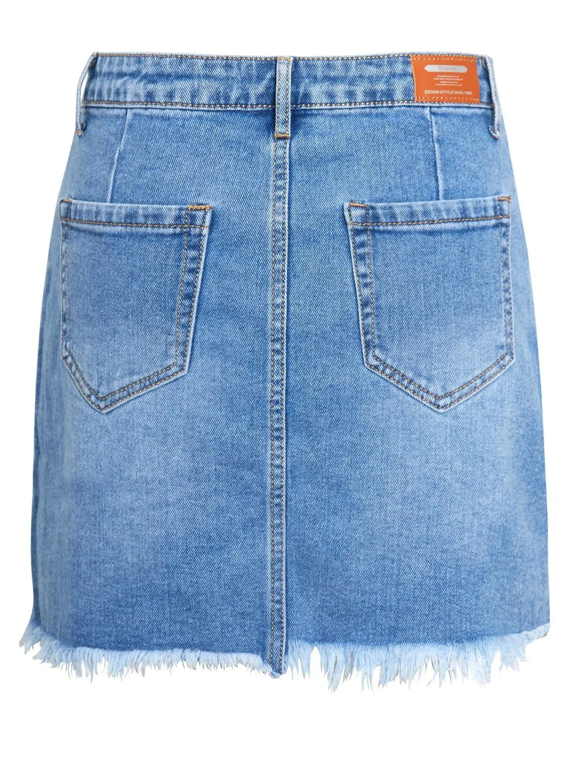 Womens Stretch Denim Mini Skirt with Raw Hem, UK Sizes 6 to 14