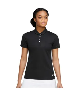 Womens/ladies victory solid polo shirt black/white Nike