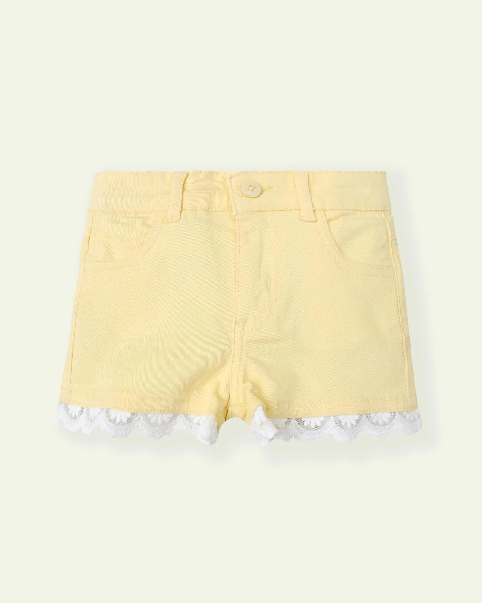 Yellow Laced Shorts