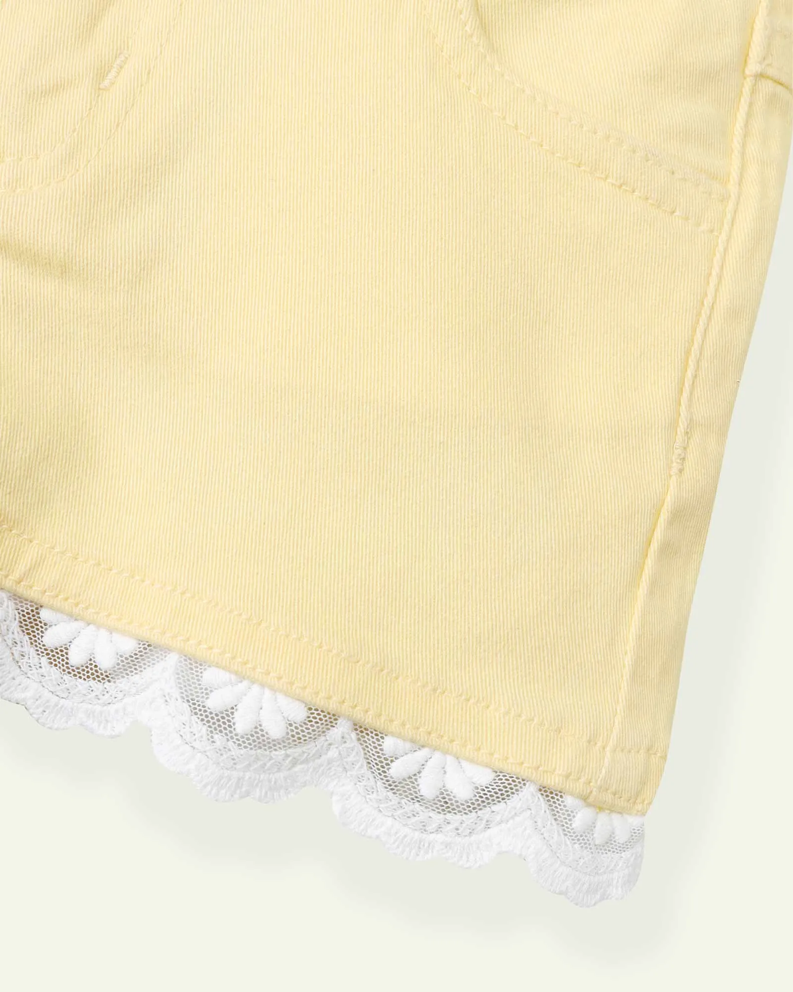 Yellow Laced Shorts