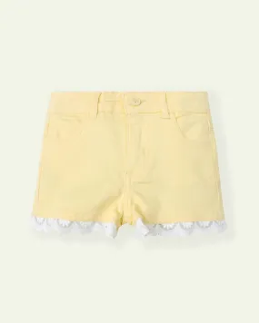 Yellow Laced Shorts